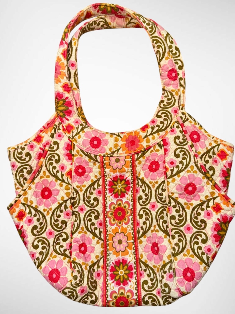 Vera Bradley Hobo Tote Bag Women’s Multicolor Boho Floral Quilted Casual Purse